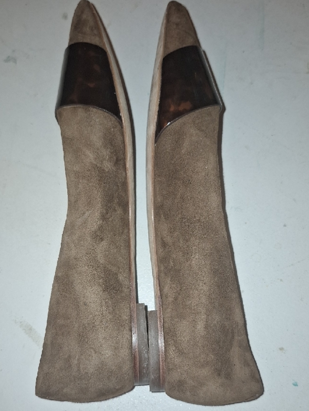 J McLaughlin Mallory Toasted Coconut Tortoise Suede Pointed Toe Flats Size 6 - Picture 4 of 5
